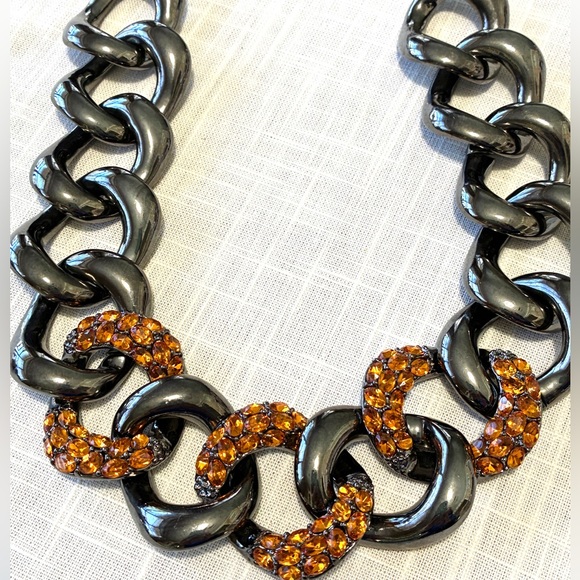 Kenneth J Lane Statement Chunky Links Vintage Necklace - Picture 2 of 7